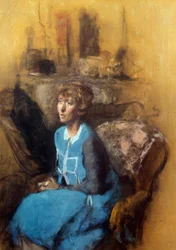 A kék ruha, XX. század (akvarell)