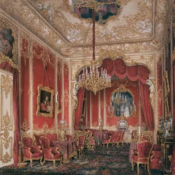 A Téli Palota belső terei. Mária Alekszandrovna császárné budoárja, 1861