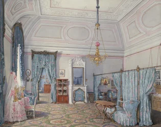 A Téli Palota belső terei. Az ötödik fenntartott apartman. Mária Alekszandrovna nagyhercegnő hálószobája, 1873