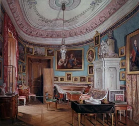 Kilátás I. Pál (1754-1801) szobájára, Eduard (Edward) Hau (1807-1870) Gatchina akvarellje 1877 Szentpétervár, Ermitázs Múzeum