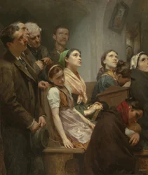 Le prédikáció - A prédikáció - Eduard Lebiedzki (1862-1915). Olajfestmény