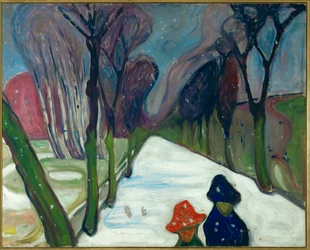 Avenue in the snow (olaj, vászon)