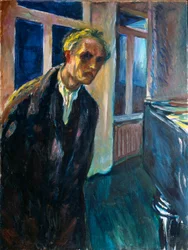 Önarckép vagy éjszaka sétáló férfi, Edvard Munch (1863-1944) festménye, 1923-1924. M. 89,5 x 67,5 cm. Oslo, Kommunes Kunstsamlinger, Munch-Museet (Munch Múzeum)