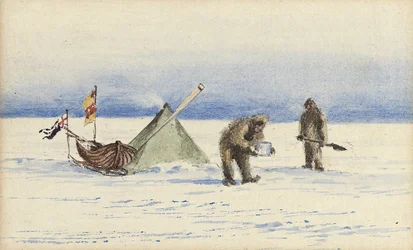 A szánkóparti Fehér-szigetre, 1902. február: Shackleton és Wilson tábort ver, 1902