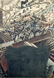Slag Heaps, a Leedsi Városháza falfestményének terve