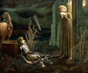 Lancelot lovag álma a Szent Grál kápolnájában, 1896