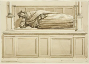 Sir George Snygge képmása a Szent István templomban (ceruza és akvarell papíron)
