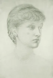 Madeleine Wyndham portréja (zöld kréta papíron)