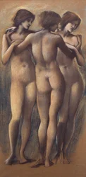 A három grácia, 1885 körül (kréta papíron)
