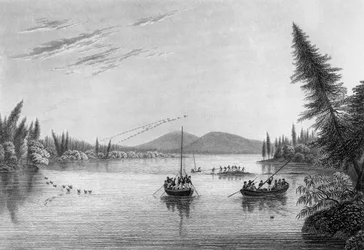Kilátás a Morgans Rocksról a Hill Riverben, 1819