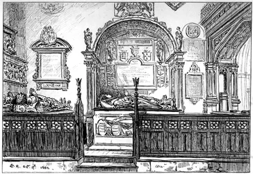 A Clopton templom padja, Stratford-upon-Avon, Warwickshire, 1885.