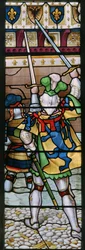 Zsigmond császár partraszállása Doverben 1416-ban, részlet, 1864 (festett üveg)