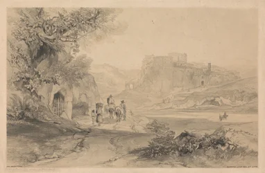Valmontone, a „Róma és környéke” című műből, 1841