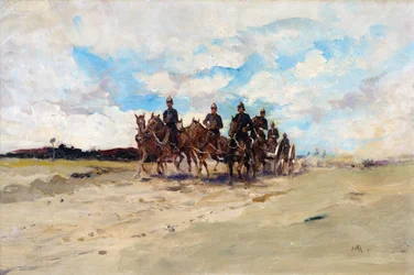 Királyi Tüzérség, egy terepfegyvercsapat menet közben, 1897