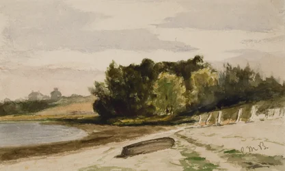 Tájkép logóval a tengerparton (#40), c. 1880 (akvarell papíron)