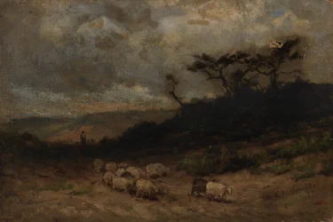 Cím nélküli juhász juhokkal, 1877.