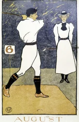 Golfozó pár – Edward Penfield „Golfnaptárában”.