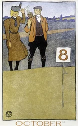 Golfozó pár – Edward Penfield „Golfnaptárában”, szerk. 1899