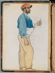 Vázlat egy spanyol férfiról, 1906 (wc és grafit papíron)
