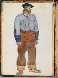 Spanyol vázlat, 1911 körül (wc és grafit, a scrapbookba szerelt papíron)