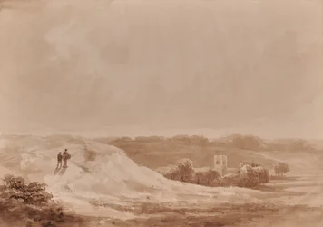Táj templommal egy völgyben