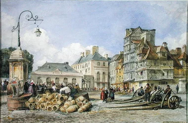 Piac tér a kontinensen (akvarell papíron)