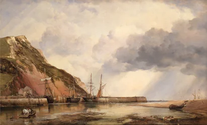 Axmouth kikötő, Devon, Alacsony vízállás