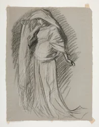 Ábratanulmány a Leányok kastélyához, A Szent Grál küldetéséből (15 festménysorozat a bostoni közkönyvtár számára, 1901-ben fejeződött be)