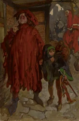 Sir John Falstaff a lapjával, IV. Henrik király, II. rész, I. felvonás, II. jelenet