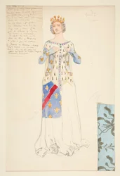 A királynő, II. Richárd király jelmezvázlata
