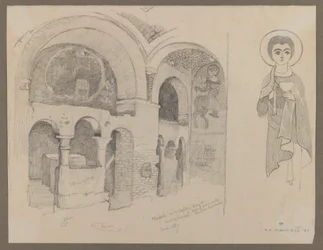 Ókeresztény (kopt) kolostor Esnában, 1887. március 1. (grafit papíron)