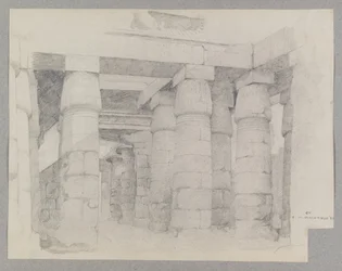 Khonsu temploma Karnakban, 1887 (grafit texturált szőtt papíron)