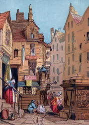 John Knox háza, Edinburgh, 19. század.