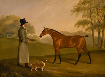 Egy ló a tájon a vőlegénnyel, David, Bennet, 1805 körül (olaj, vászon)