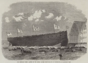 Vaskalapos flottánk, a Royal Alfred Screw-Frigate felbocsátása Portsmouthban, múlt szombaton