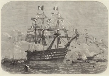 A Cherbourg Fetes, Őfelsége meglátogatja a császárt és a császárnőt a Bretagne fedélzetén