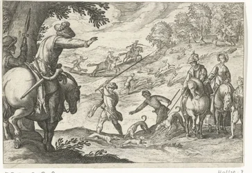 Táj nyúl vadászattal Vadászjelenetek (sorozat címe) Icones Venantum Species Varias Representantes (sorozat címe)