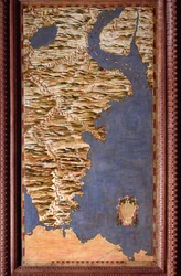 A Magellán-szoros térképe, készítette Egnazio Danti (1536-1586) olasz matematikus, kozmográfus és építész. 1567 körül. Firenze, Palazzo Vecchio, Sala del Mappamondo.