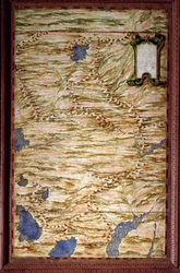 Peru térképe, készítette Egnazio Danti (1536-1586) matematikus, kozmográfus és olasz építész. 1567 körül. Firenze, Palazzo Vecchio, Sala del Mappamondo