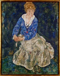 Edith Schiele, a művész feleségének portréja, ülve