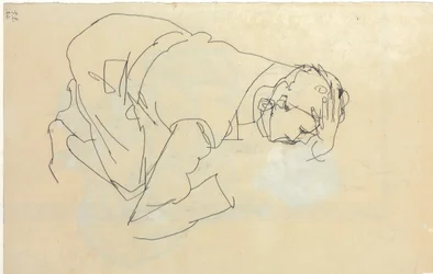 Erich Lederer profilban, kézfejjel, 1912