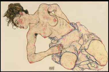 Térdelő női félakt, 1917