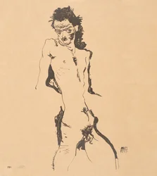 Férfi akt önarckép, 1912.