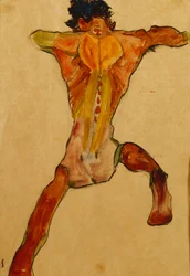 Hátulról látott férfi akt, 1910