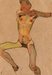 Férfi akt, sárga, 1910