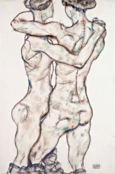 Ölelkező meztelen lányok - 1914 - 48x31,2 - Leopold Múzeum, Bécs