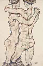 Ölelkező meztelen lányok, 1914