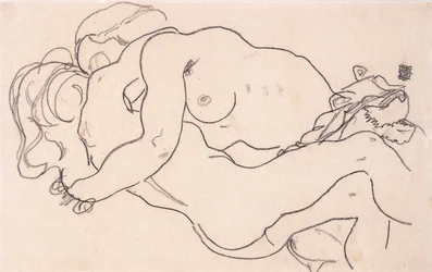Két ölelkező női akt, 1918