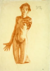 Térdelő fiatalember, 1908