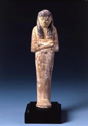 Shabti figura (festett kő)